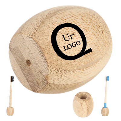 1.97 x 1.18" Bamboo Toothbrush Holder