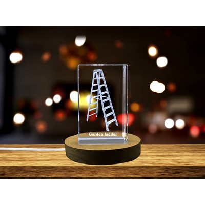 Garden Ladder 3D Engraved Crystal Trophy Award w/LED Base Light