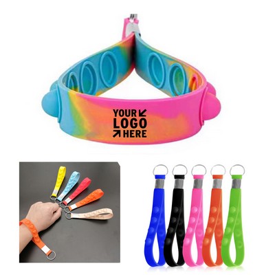 Silicone Push Pop Bracelet Keychain