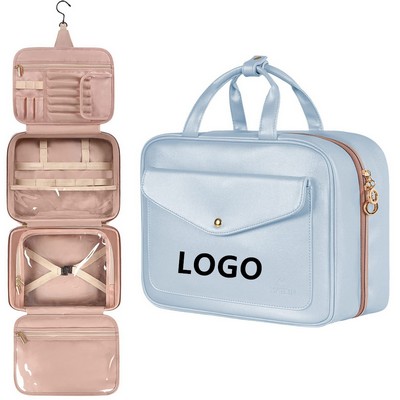 Waterproof Travel Toiletry Bag w/Jewelry Organizer for Women