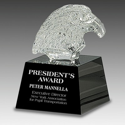 Crystal Eagle Head on Pedestal Base