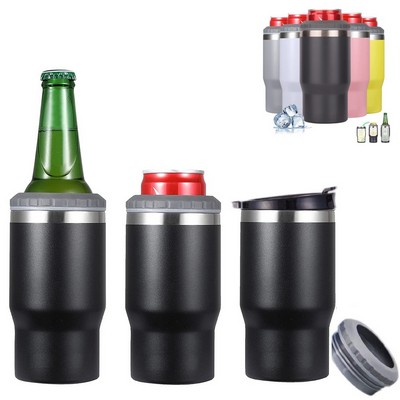 14OZ 4-in-1 Beer Bottle Can Cooler Holder w/ 2 Lids