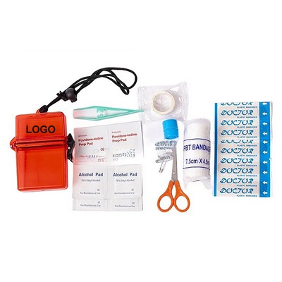Beach-themed Gift Mini First Aid Kit with Neck Strap