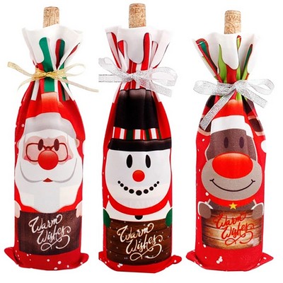 Non-woven Christmas Wine Bottle Cover Bag