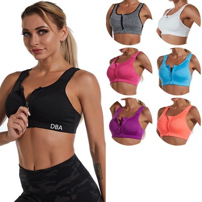 Zip Front Padded Bra Full Coverage Removable