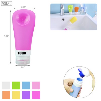 90Ml Silicone Travel Bottle w/Sucker