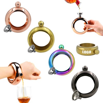 3.5 Oz. Colored Bracelet Stainless Flask