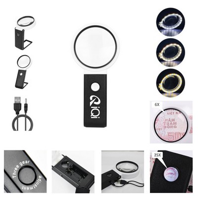 Foldable Magnifying Glass With Light And Stand