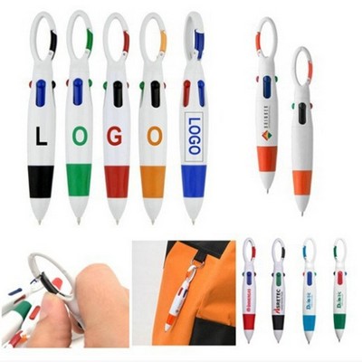 Four-Color Ballpoint Pen with Button Clip
