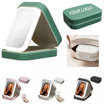 Travel Makeup Bag with LED Mirror