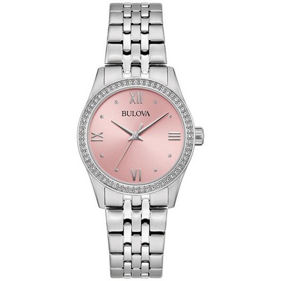 Bulova Watches Corporate Collection Ladies' Stainless Steel Bracelet Watch Pink Dial