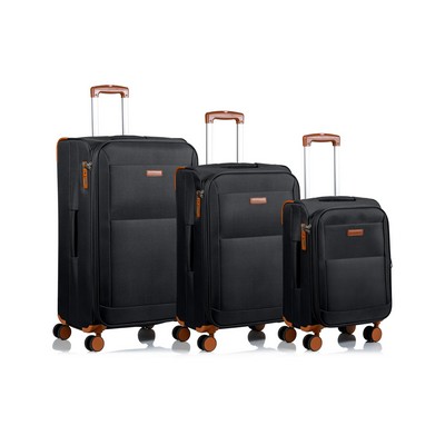 Champs Luggage Classic Softcase Luggage Set Size 3 Pieces - Black