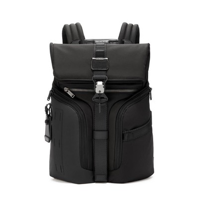 Tumi Alpha Bravo Logistics Flap Lid Backpack- Black