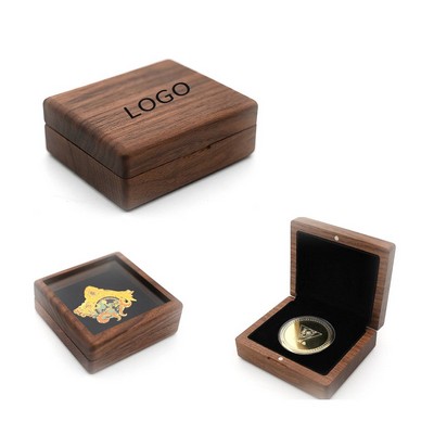Walnut Wood Coin Showcase Box