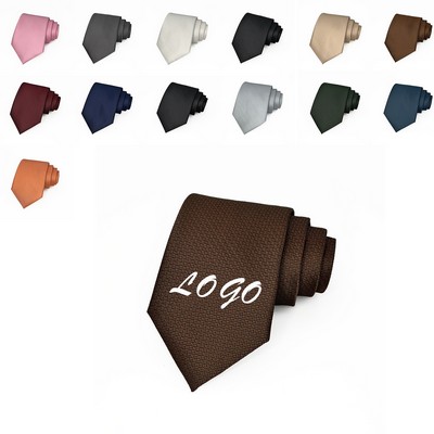 Solid Color Fashionable Tie with Subtle Patterns