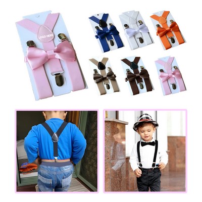 Adjustable Kids Suspender and Bow Tie Set