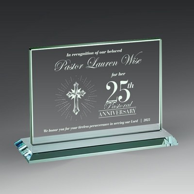 Landscape Jade Rectangle Award on Jade Base (6"x4")