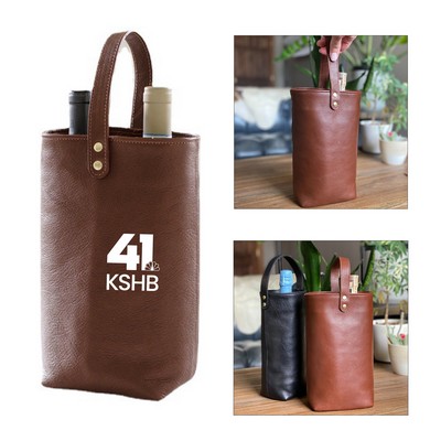 Leather Double Wine Carrier