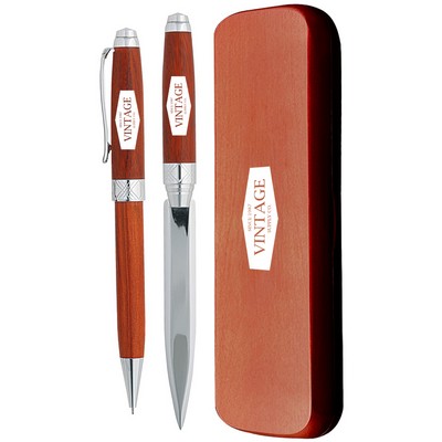 Terrific Timber-3 Pen and Pencil Set in Wooden Box