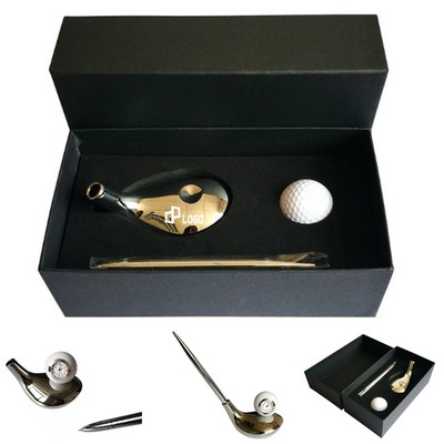 Golf Club Ballpoint Pen Golf Clock Set