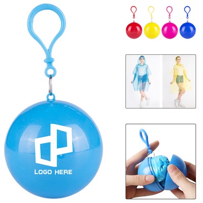 Disposable Raincoat Ponchos W/ Ball Storage Case