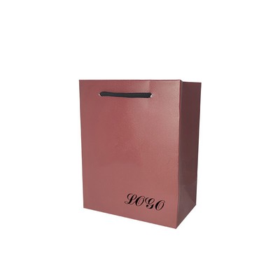 Kraft Paper Red Shopping Bag - 8" X 7"