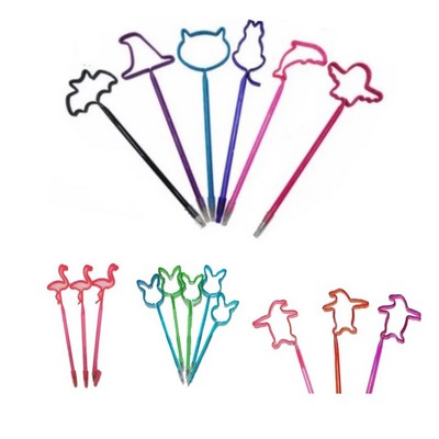 Different Shaped Plastic Bent Pen