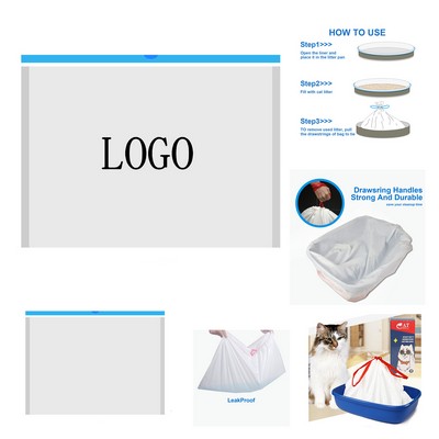 Thickening Milky White Drawstring Cat Litter Disposal Bags ?