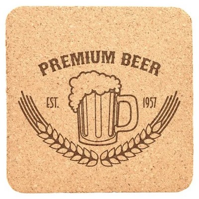 Square Cork Coaster 4" x 4"