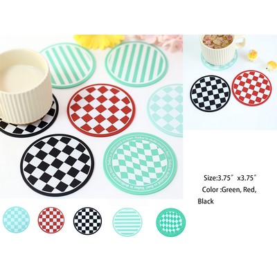 3 3/4" Custom Silicone Non Slip Coaster