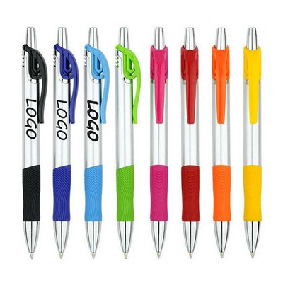 Click Action Ballpoint Pens with Rubber Grip