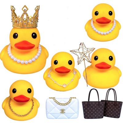 Car Rubber Duck, Yellow Duck Decoration Dashboard with Lady Accessories