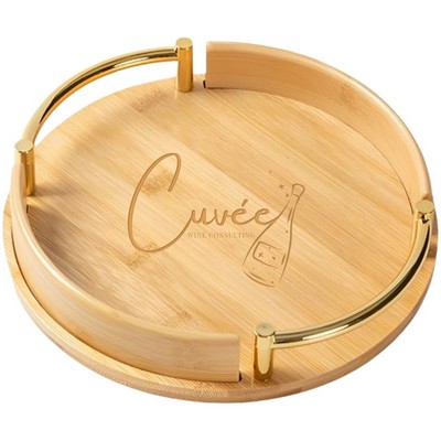 Round Bamboo Wooden Serving Tray