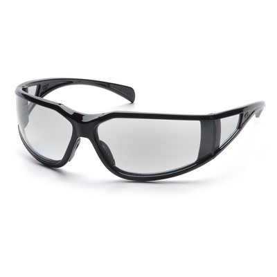 Exeter Safety Glasses, Glossy Black Frame with Clear Anti-Fog Lens