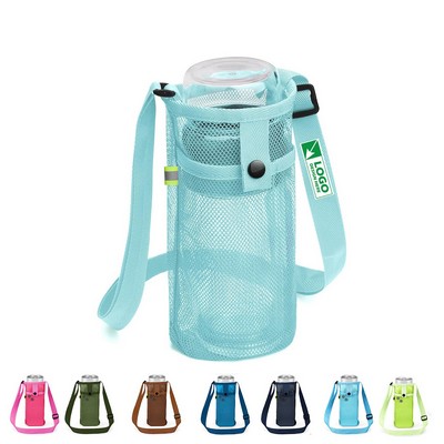 Water Bottle Holder Carrier with Adjustable Shoulder Strap