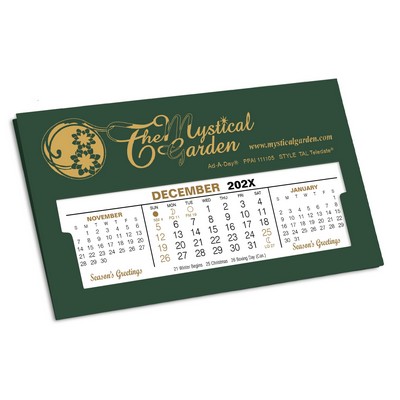 TAL Teledate Refillable Desk Calendar, Forest Green