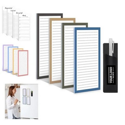 Magnetic Notepads For Fridge With Pen Holder 4 Pack