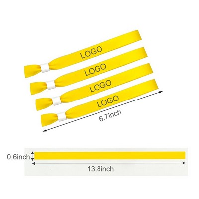 14" Custom Polyester Disposable Ribbon Wristband w/Adjustable Buckle