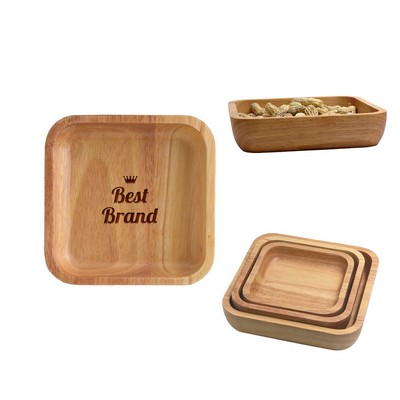 Square Wooden Serving Bowl For Home Or Restaurant