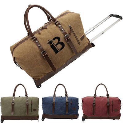 Canvas Duffel Weekend Bag w/ Wheels