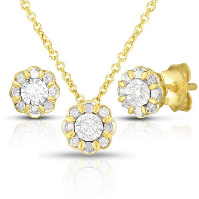 Jilco Inc Diamond Earrings And Diamond Necklace Set