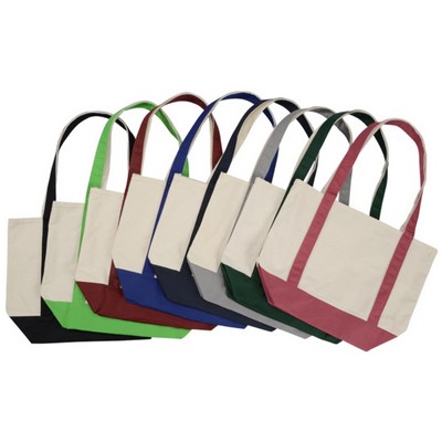 Two-Tone Accent Gusseted Tote Bag - Full Color