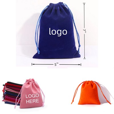 5x7" Suede Velvet Drawstring Pouch