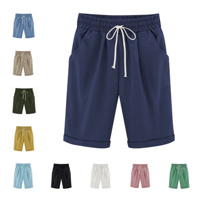 Cotton Linen Shorts for Women