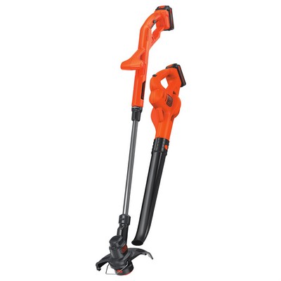 Black & Decker 20V Max Lithium Trimmer/Edger + Sweeper W/ 2 Battery Combo Kit