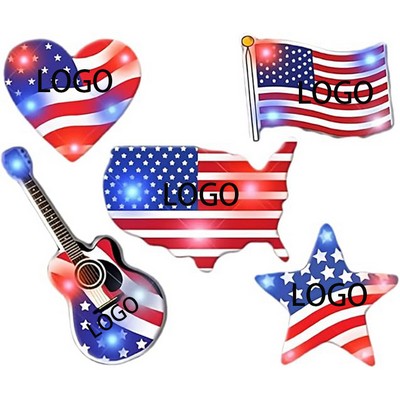 USA Flag Flashing Pin
