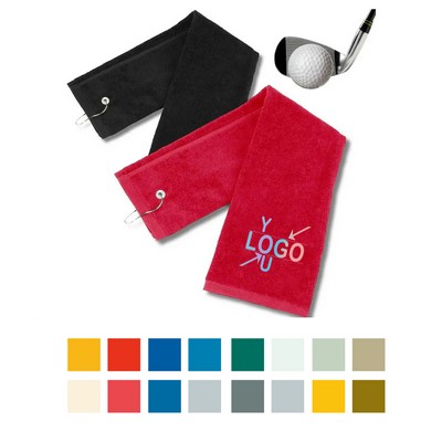 Foldable Golf Towel with Metal Hook