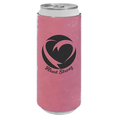 Pink Leatherette Slim Beverage Holder