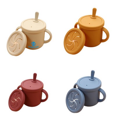 Silicone Toddler Water Cup With Snack Lid 7 oz