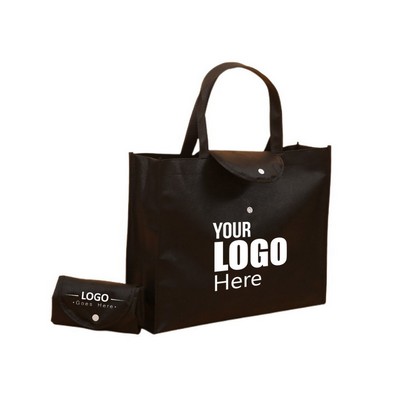 Foldable Non-Woven Tote Bag w/ Snap
